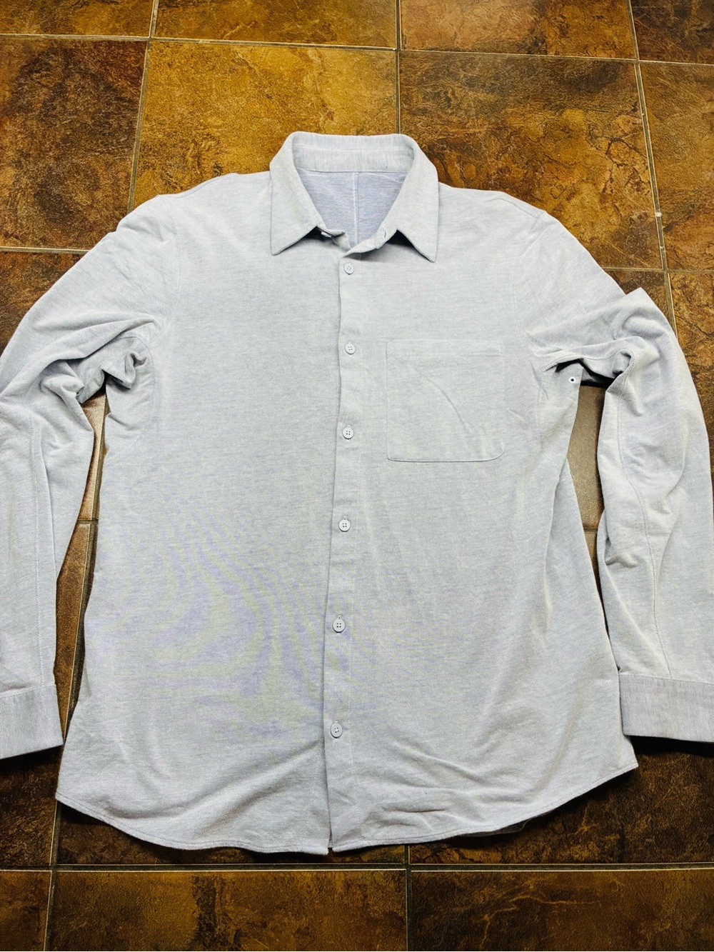 lululemon athletica Light Gray Long-Sleeve Button Shirt